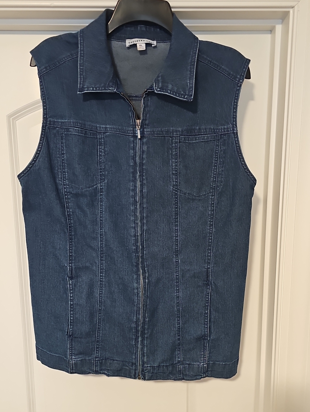 Southern Lady Label Blue DENIM Zip Front Vest